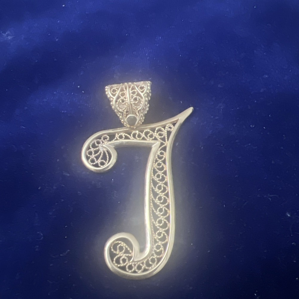 Turkey Letter J Pendant Gold Plated Bling‎